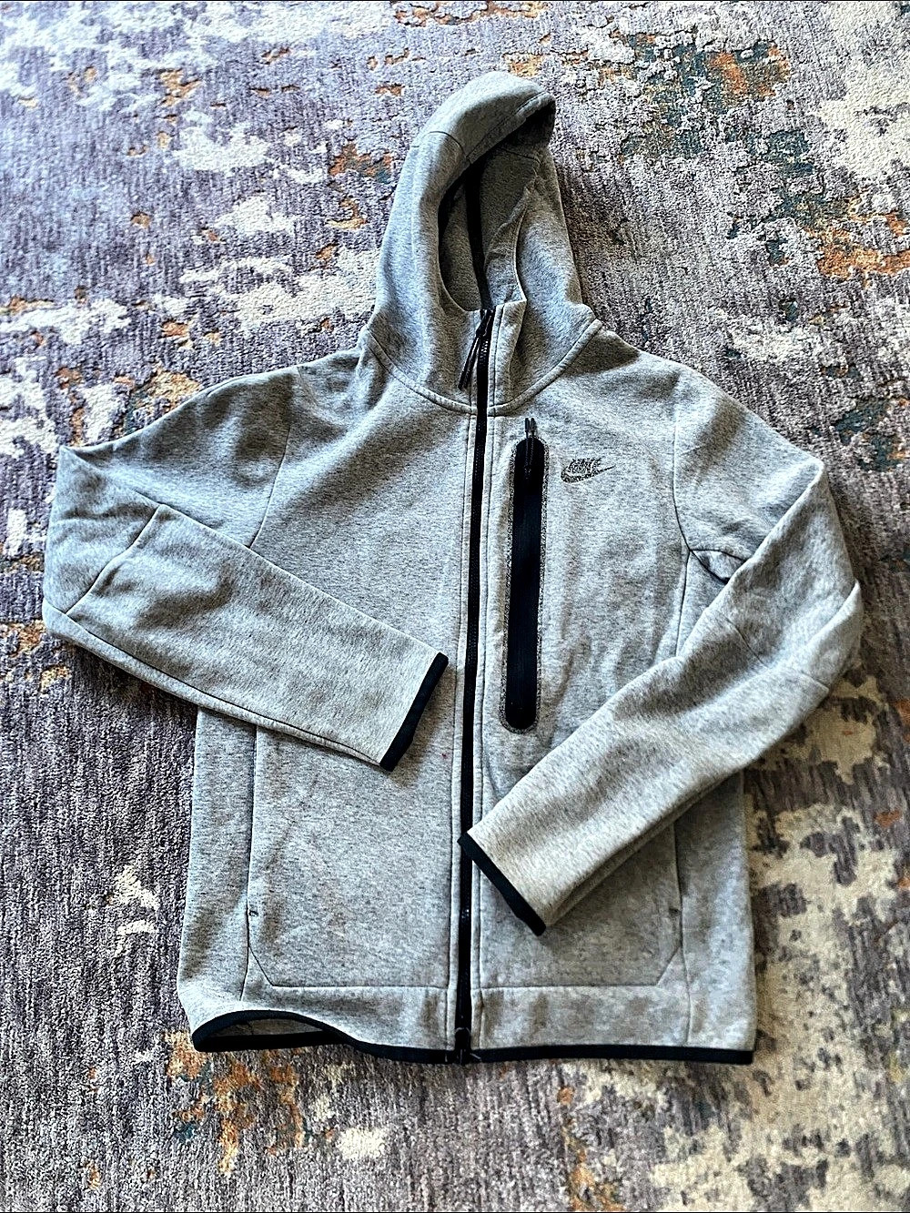 Nike Sportswear Tech Fleece Windrunner Full-Zip Hoodie Gray & Black Large